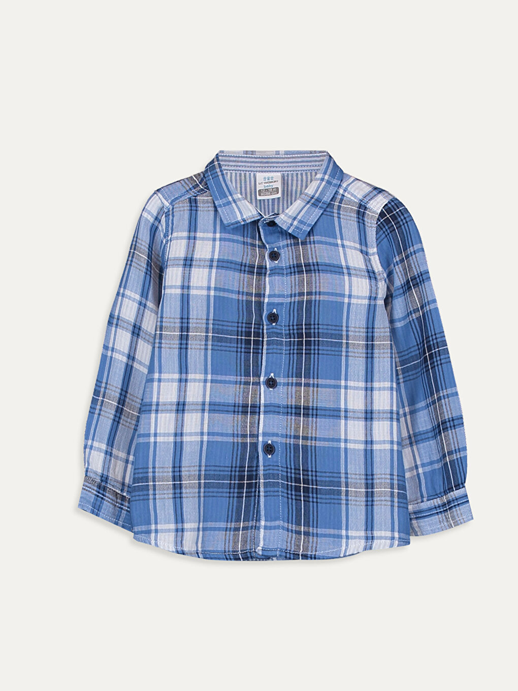 Mavi Uzun Kollu Erkek Bebek Gömlek