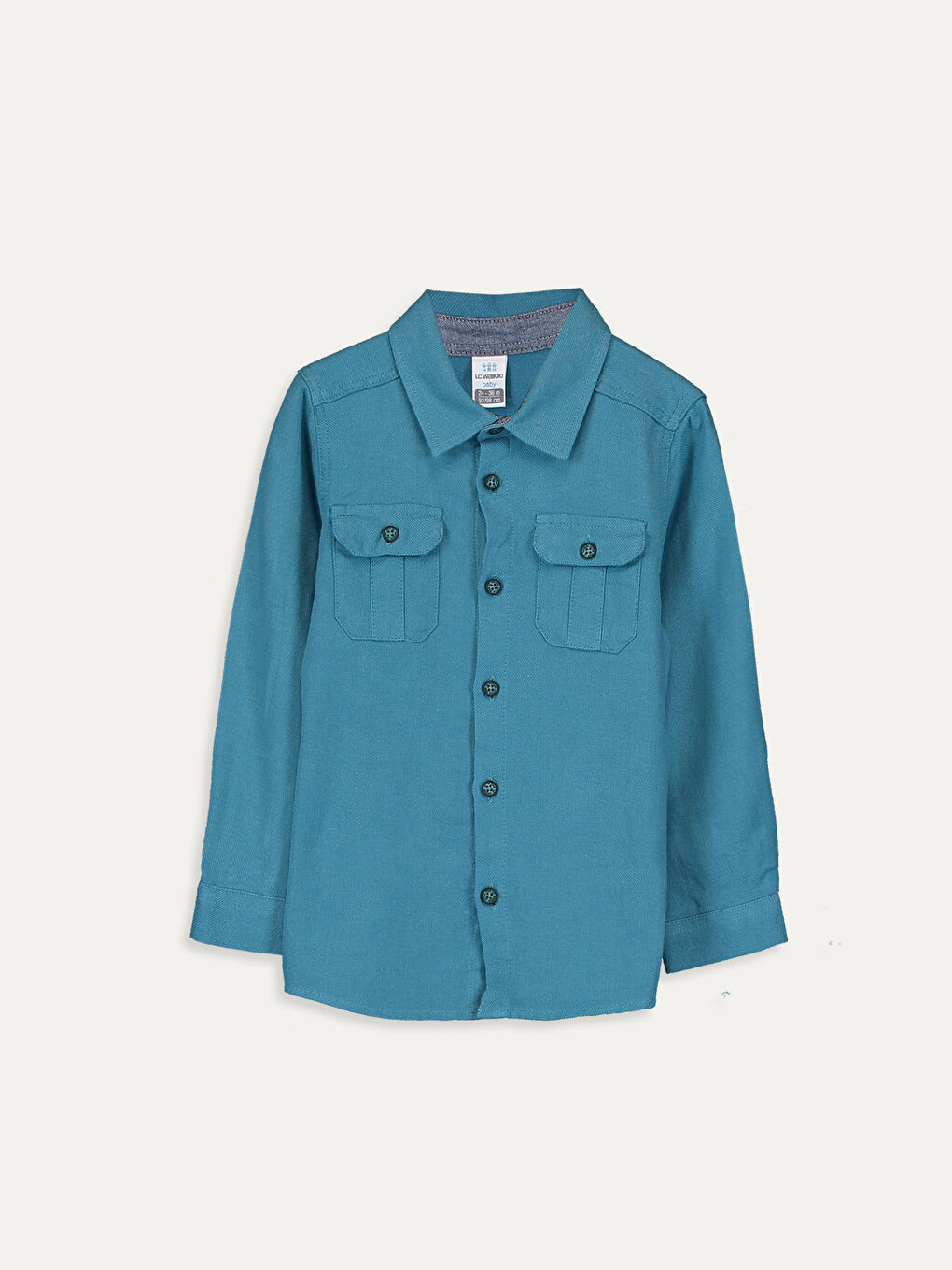 Chemise Basique Gabardine à Manches Longues pour Garçon Bébé