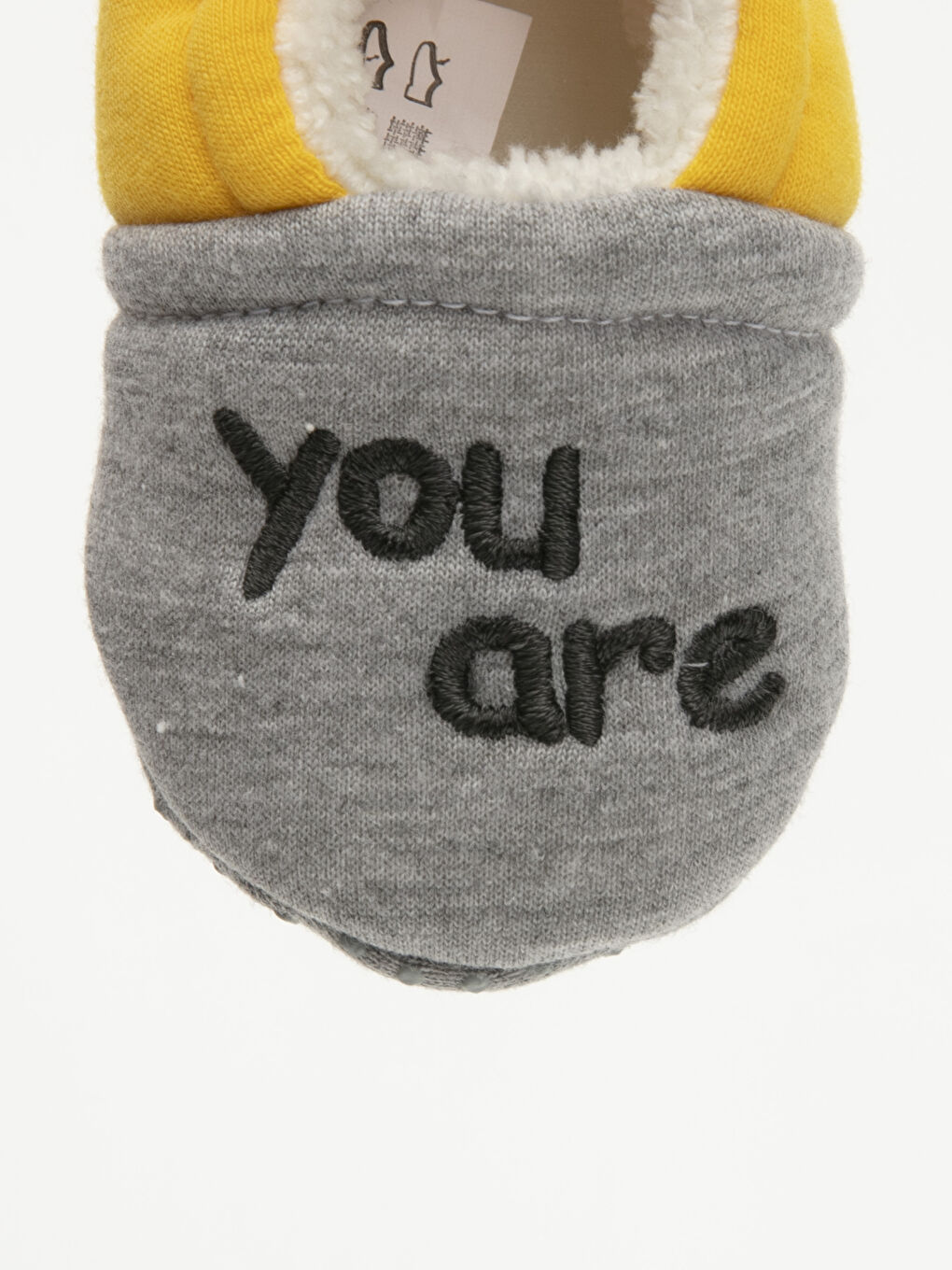 Gri Erkek Bebek Yürüme Öncesi Ev Ayakkabısı-5