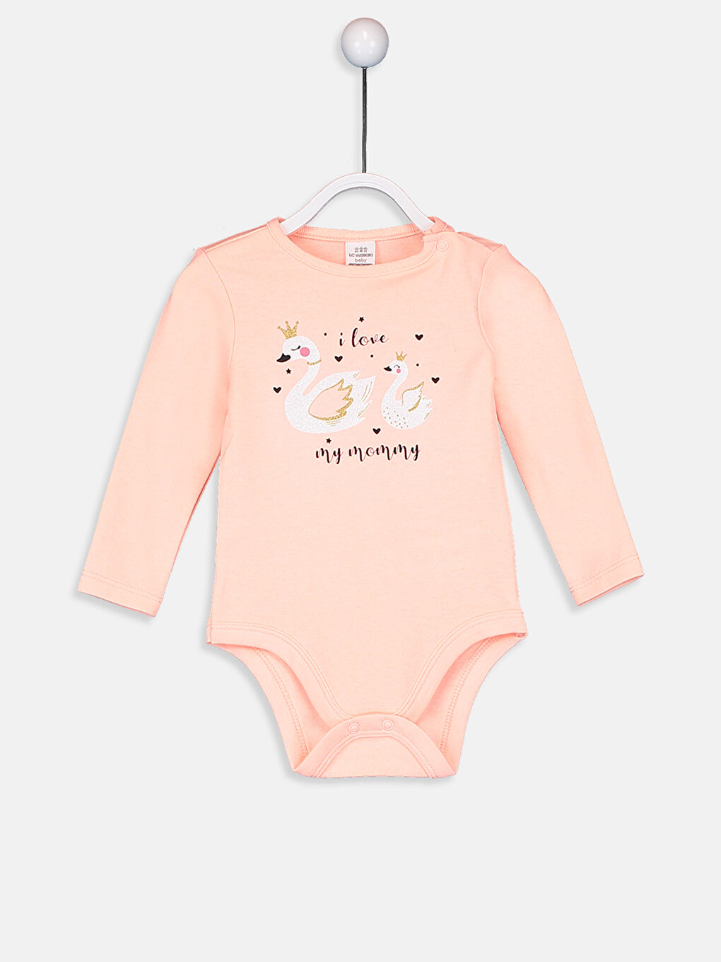 Pembe Bisiklet Yaka Uzun Kol Kız Bebek Çıtçıtlı Body 2'li-3