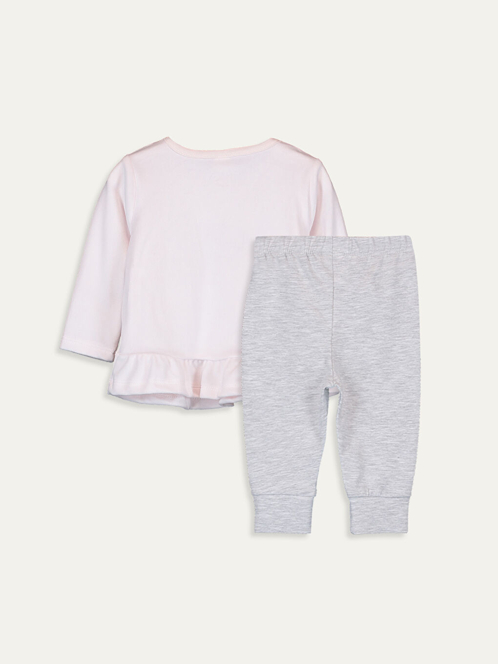 Ensemble de Pyjama à Col Rond et Manches Longues pour Bébé Fille-1