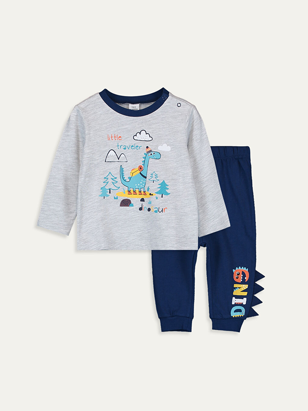 Beyaz Erkek Bebek Pijama Takımı