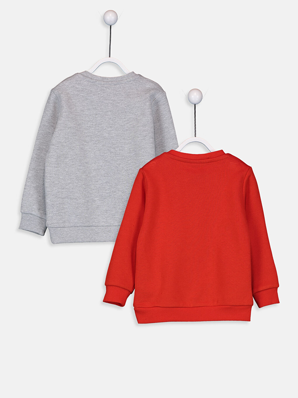 Kırmızı Erkek Bebek Baskılı Sweatshirt 2'li-1