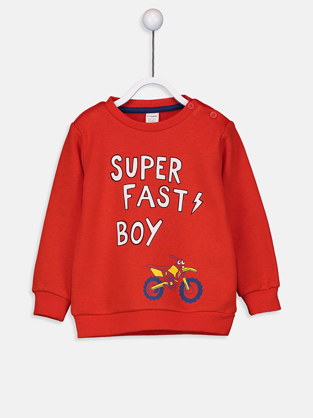 Kırmızı Erkek Bebek Baskılı Sweatshirt 2'li-3