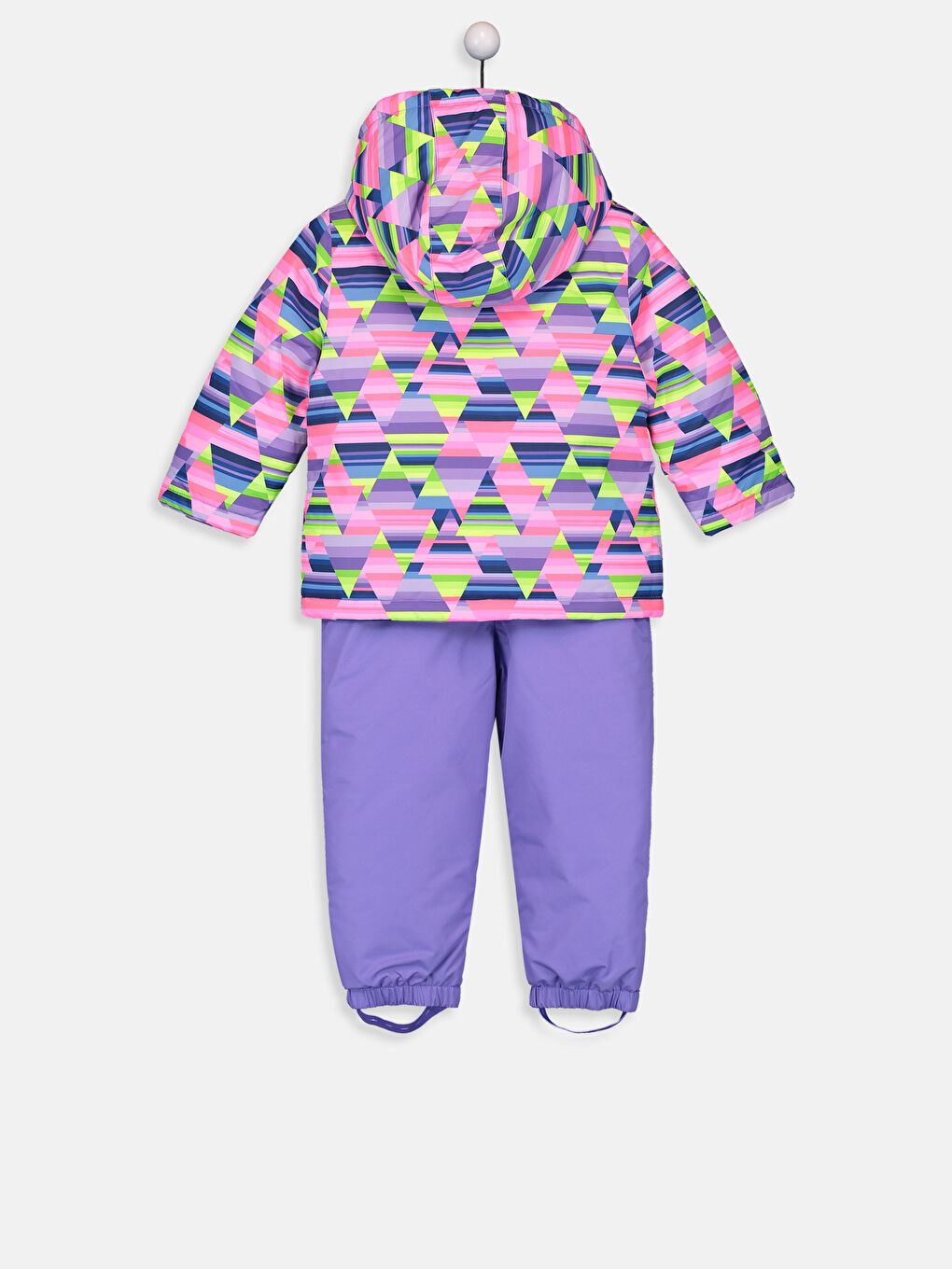 Hooded Long Sleeved Baby Girl Zippered Ski Coat and Ski Jumpsuit 2-Pack-1