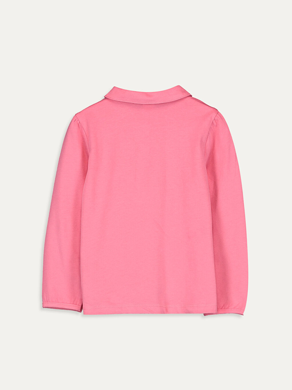 Pembe Bebe Yaka Uzun Kol Basic Kız Bebek Tişört-1
