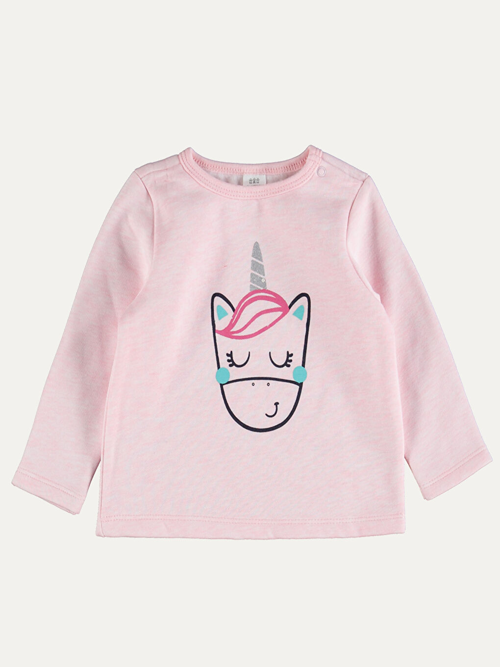 Pembe Bisiklet Yaka Uzun Kol Baskılı Kız Bebek Pijama Takımı-2