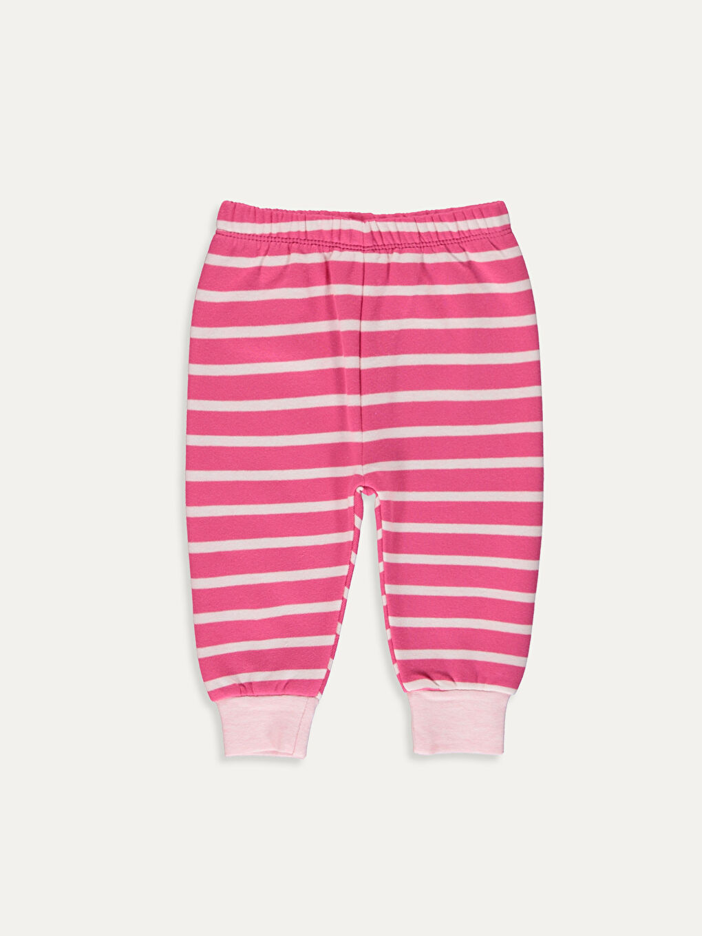 Pembe Bisiklet Yaka Uzun Kol Baskılı Kız Bebek Pijama Takımı-3