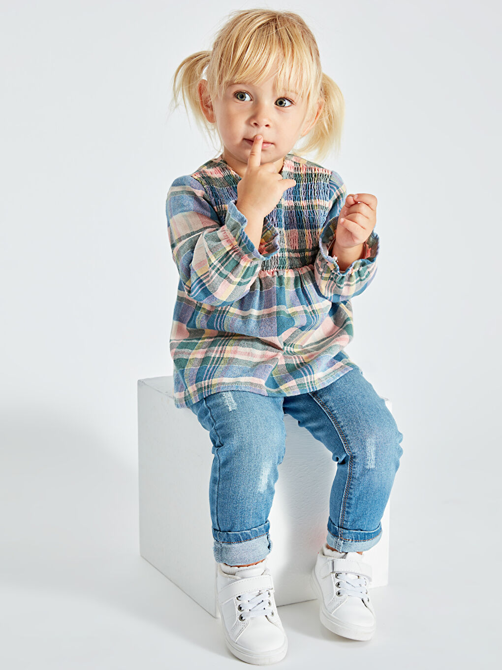 İndigo Standart Kalıp Kız Bebek Jean