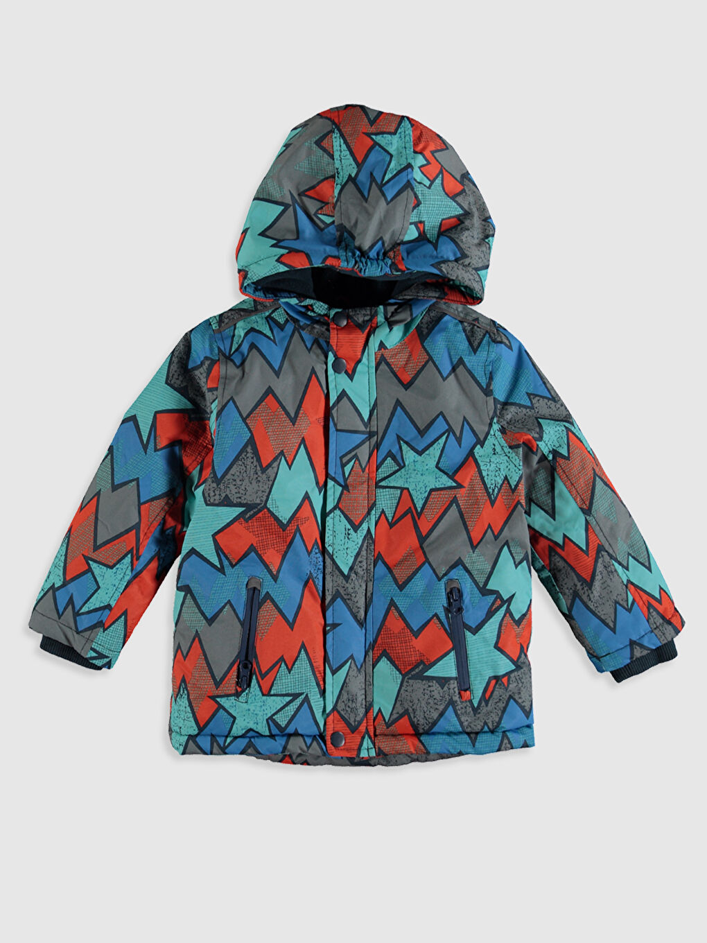 Пальто с капюшоном и длинным рукавом для малышей мальчиков на молнии и лыжный костюм, комплект из 2 предметов-1