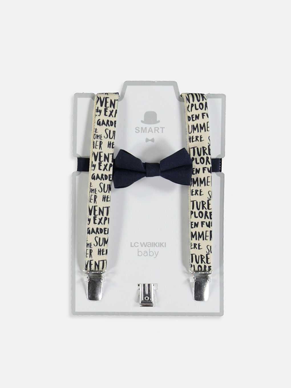 Bej Erkek Bebek Papyon ve Pantolon Askısı