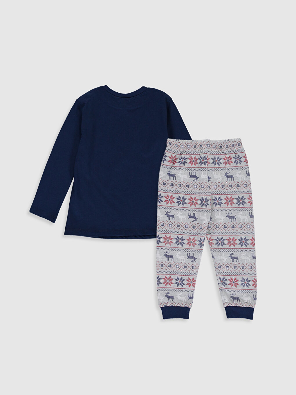 Lacivert Erkek Bebek Baskılı Pamuklu Pijama Takımı-1