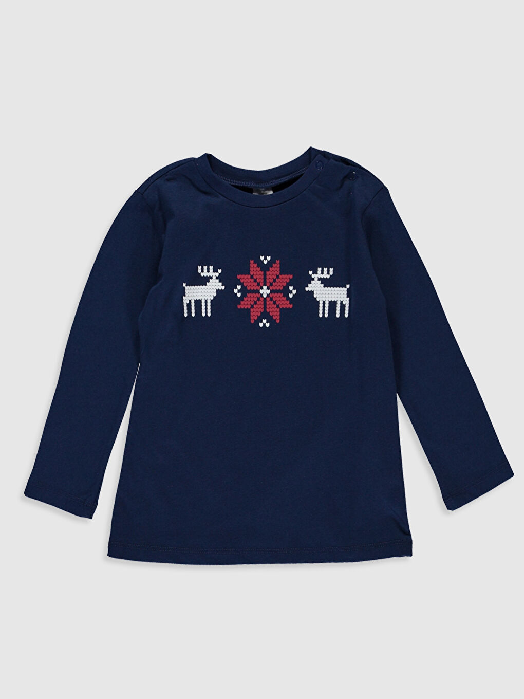 Lacivert Erkek Bebek Baskılı Pamuklu Pijama Takımı-2