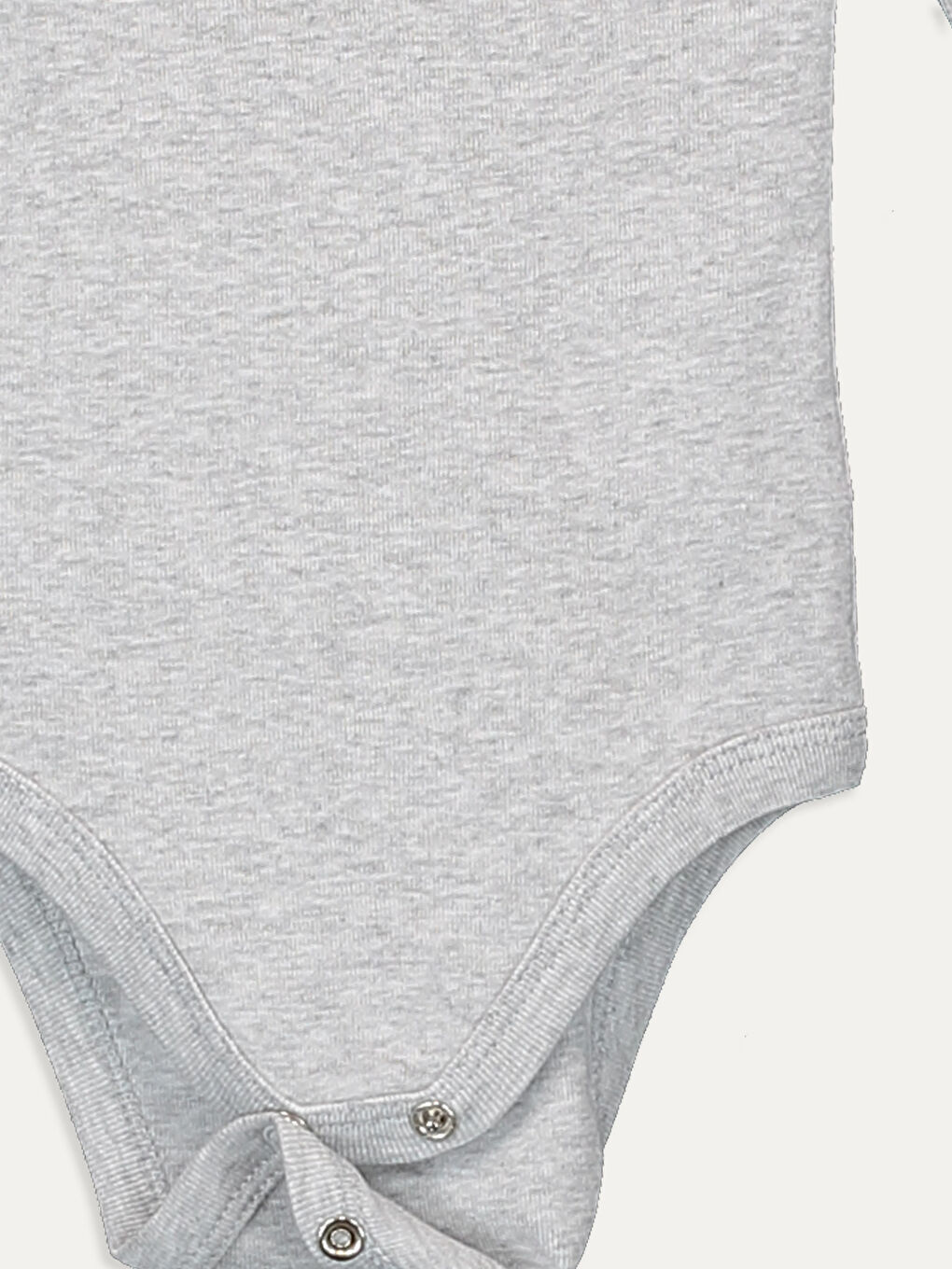 Beyaz Bisiklet Yaka Uzun Kol Kız Bebek Çıtçıtlı Body 2'li-5