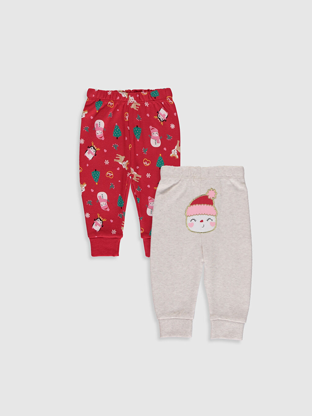 بنطلونات بيجاما للبنات الصغار بخصر مطاطي - عبوتان-1