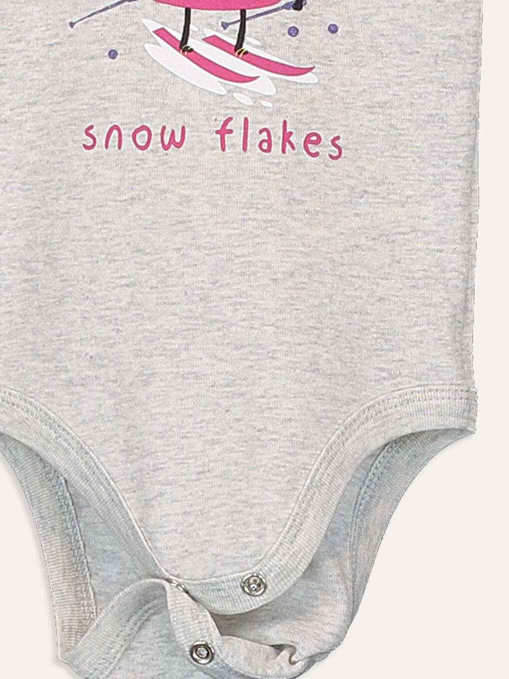 Fuşya Bisiklet Yaka Uzun Kol Kız Bebek Çıtçıtlı Body 2'li-5