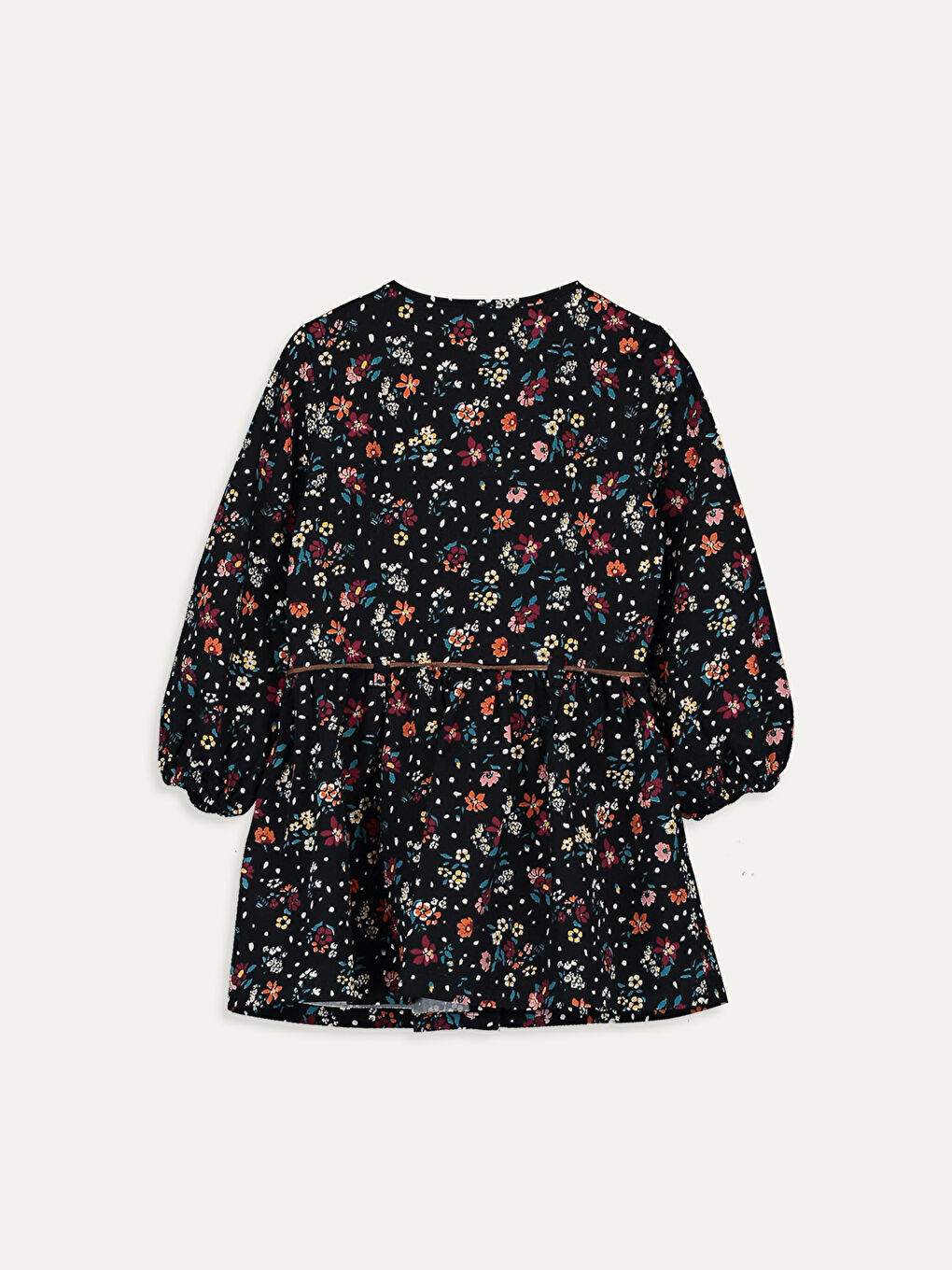 Siyah Baskılı Elbise-1