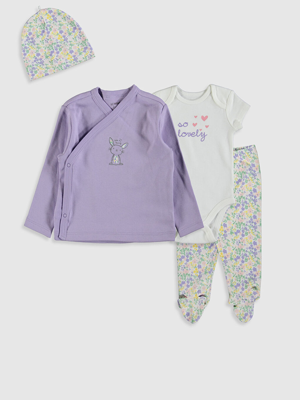 Lila Kız Bebek Hastane Çıkış Seti