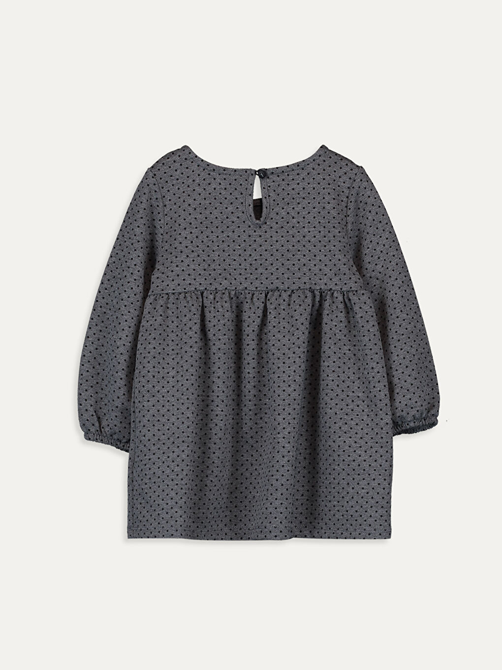 Crew Neck Long Sleeve Baby Girls' Dress-1