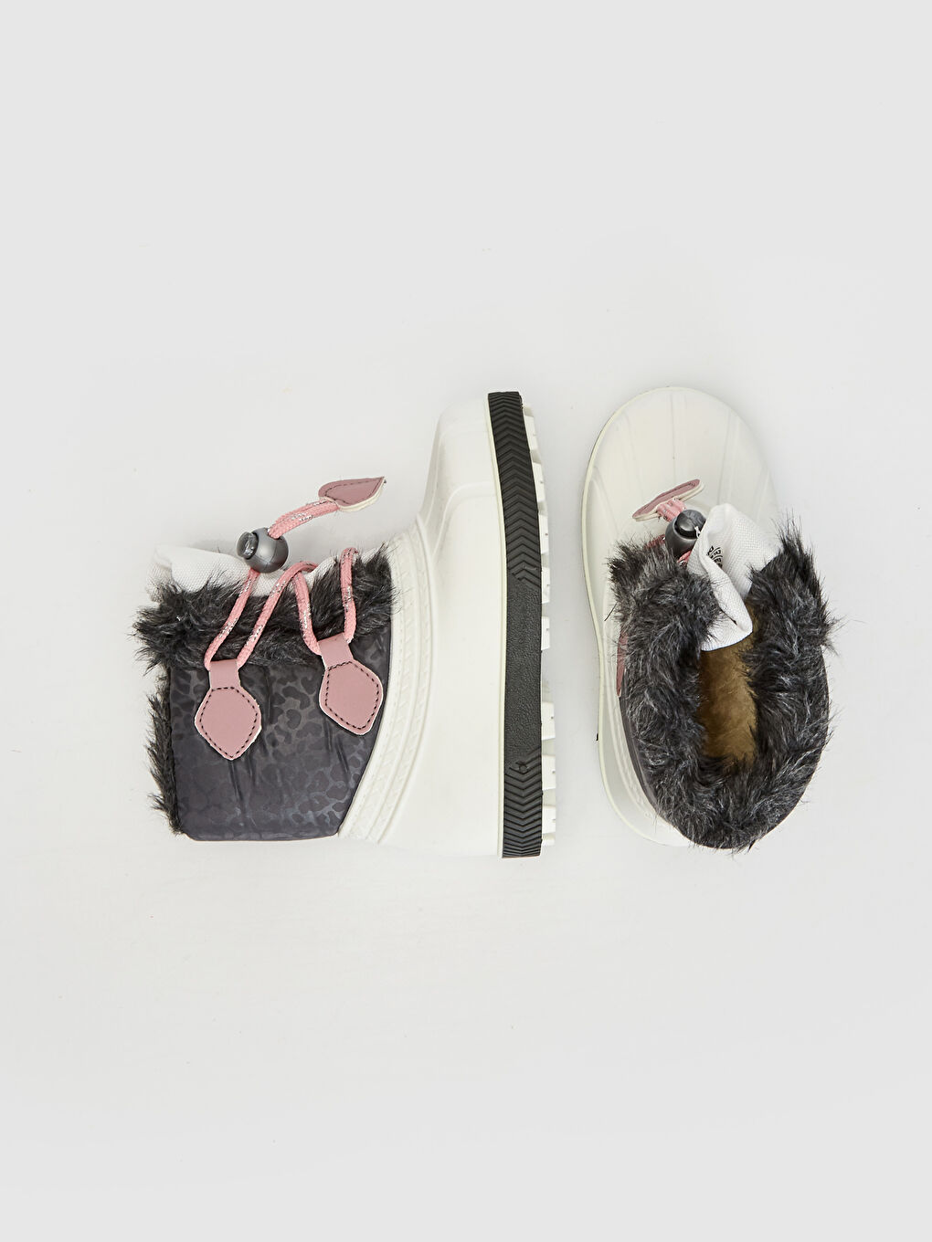 Ботинки на толстой подошве с меховой подкладкой для малышек девочек-1