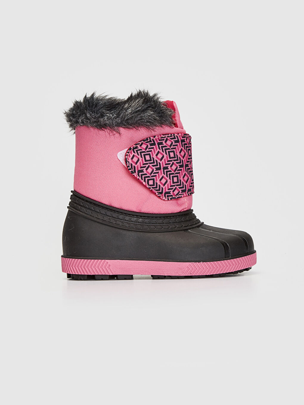 Fuşya Kız Bebek Kürk Astarlı Kalın Taban Bot-1