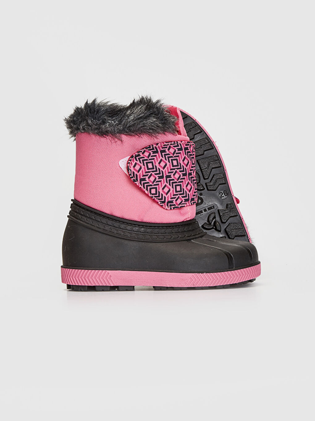 Fuşya Kız Bebek Kürk Astarlı Kalın Taban Bot-2