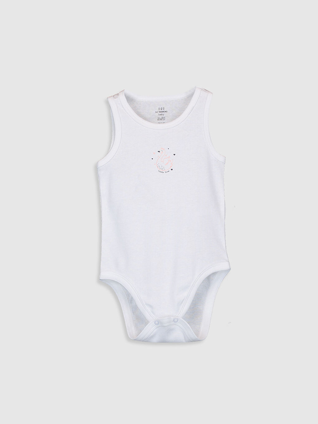 Beyaz Bisiklet Yaka Pamuklu Basic Kız Bebek Çıtçıtlı Body