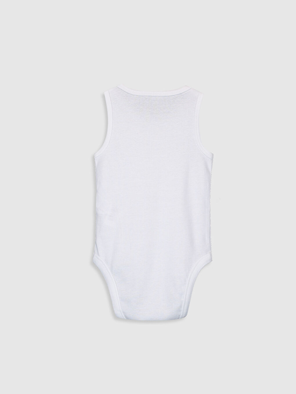 Beyaz Bisiklet Yaka Pamuklu Basic Kız Bebek Çıtçıtlı Body-1