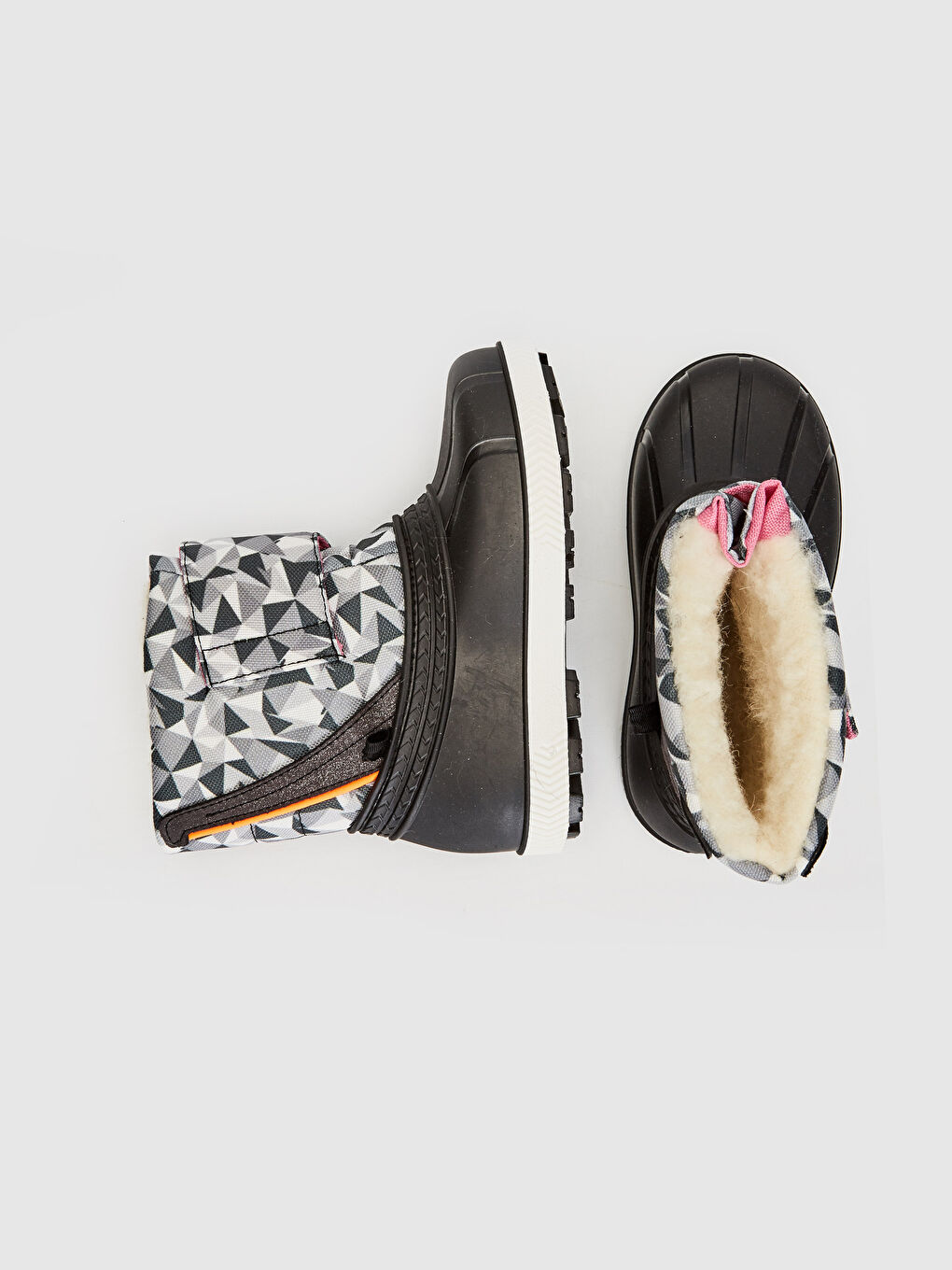 Gri Kız Bebek Cırt Cırtlı Kalın Taban Bot-1