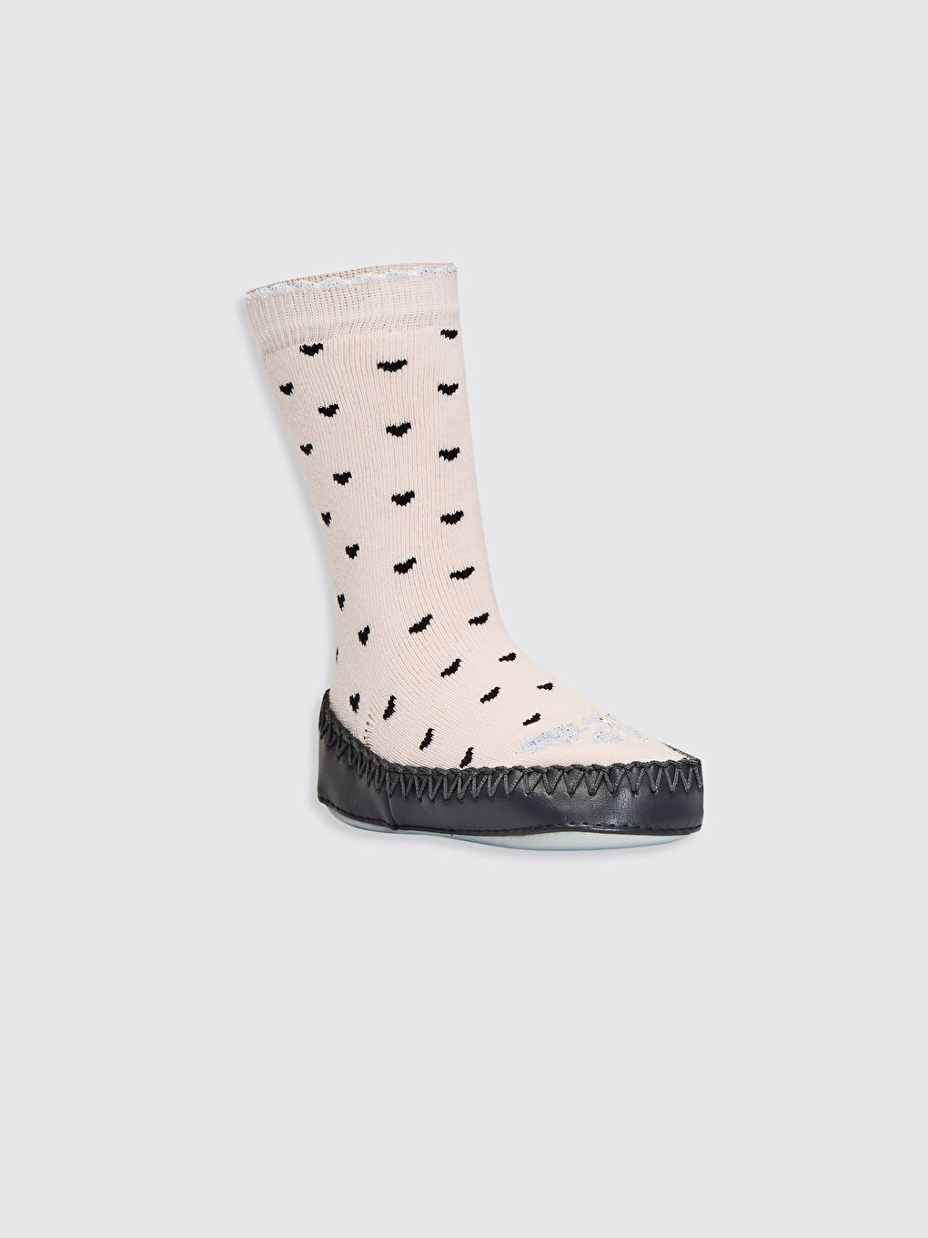 Gri Kız Bebek Ev Çorabı