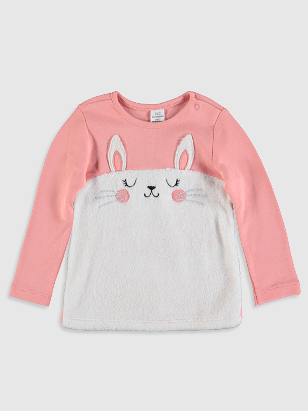 Baby Girl's Figured Plush Pyjamas Set-2