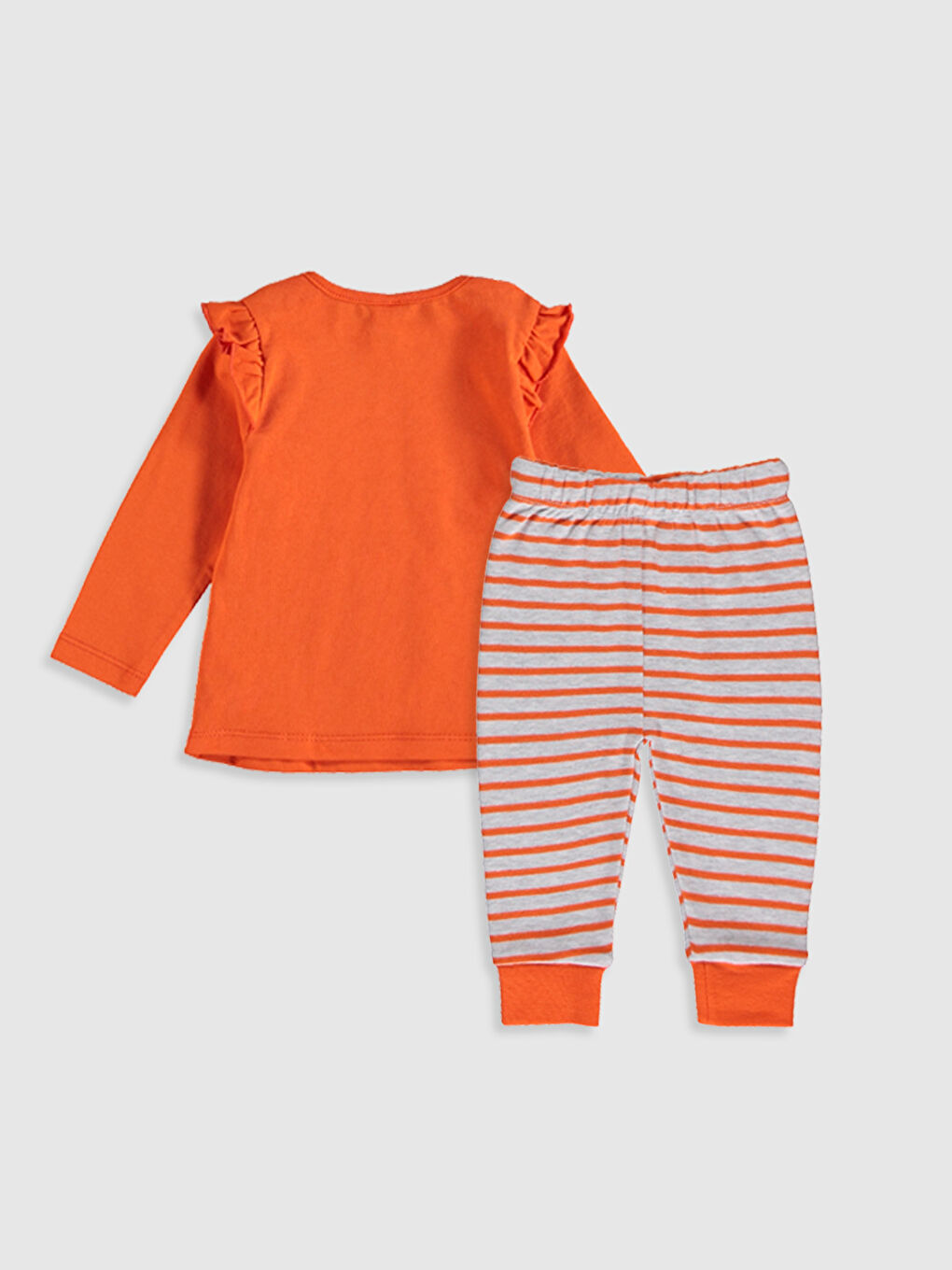 Turuncu Kız Bebek Pijama Takımı-1