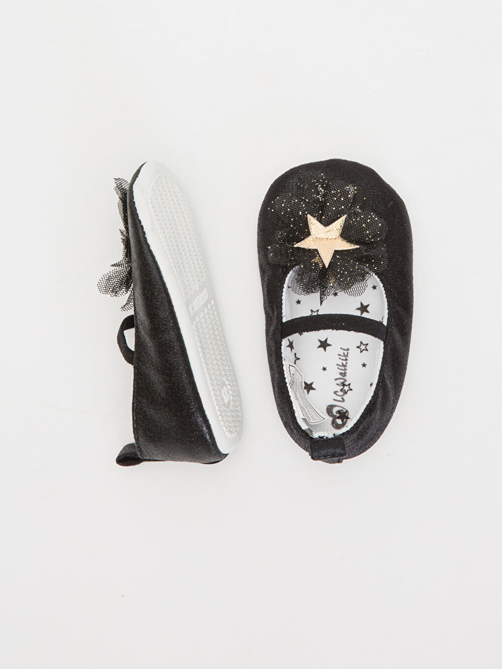 Siyah Kız Bebek Babet Ayakkabı ve Saç Bandı-2