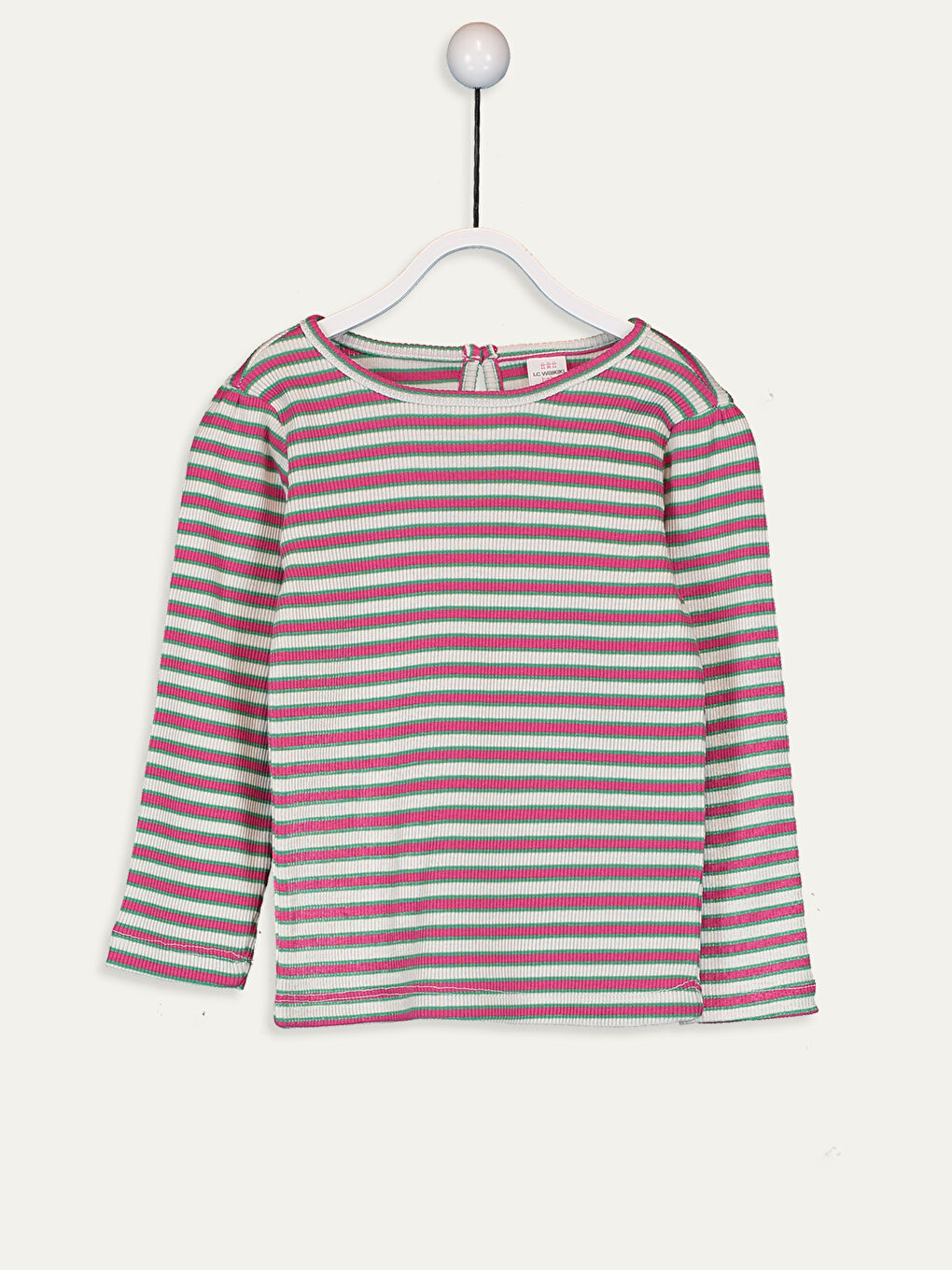 Koyu Pembe Çizgili Tişört