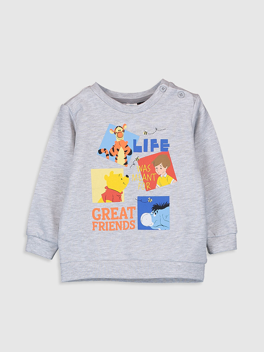 Bej Taş Rengi Melanj Sweatshirt