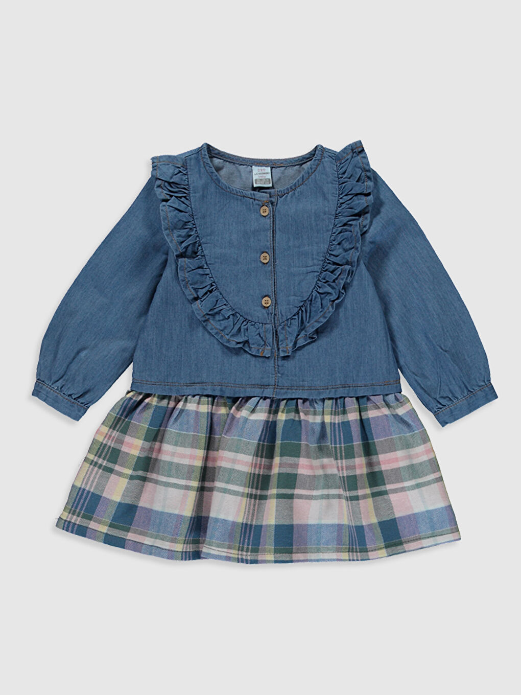 Orta İndigo Rodeo Elbise