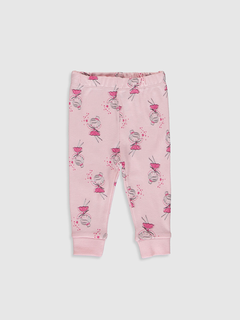 Pembe Bisiklet Yaka Uzun Kol Baskılı Kız Bebek Pijama Takımı-3
