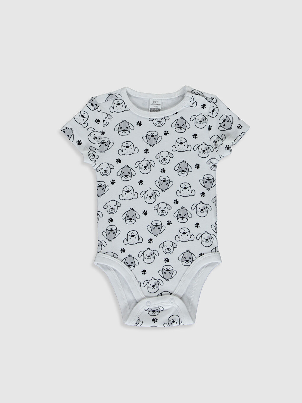 Beyaz Erkek Bebek Desenli Çıt Çıtlı Body 2'li-3