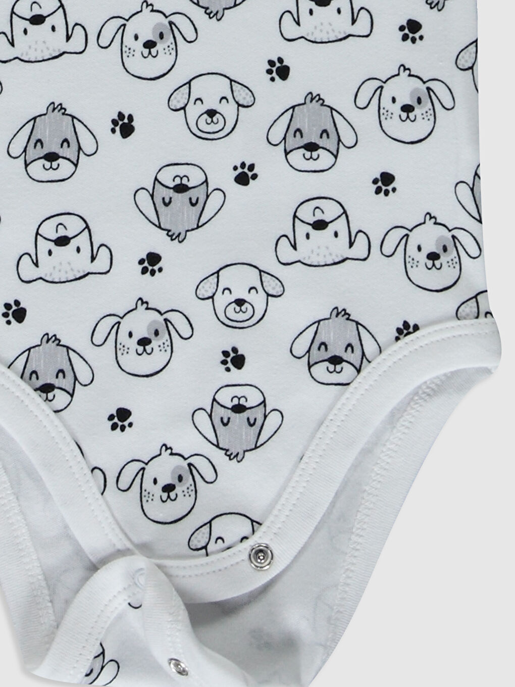 Beyaz Erkek Bebek Desenli Çıt Çıtlı Body 2'li-5