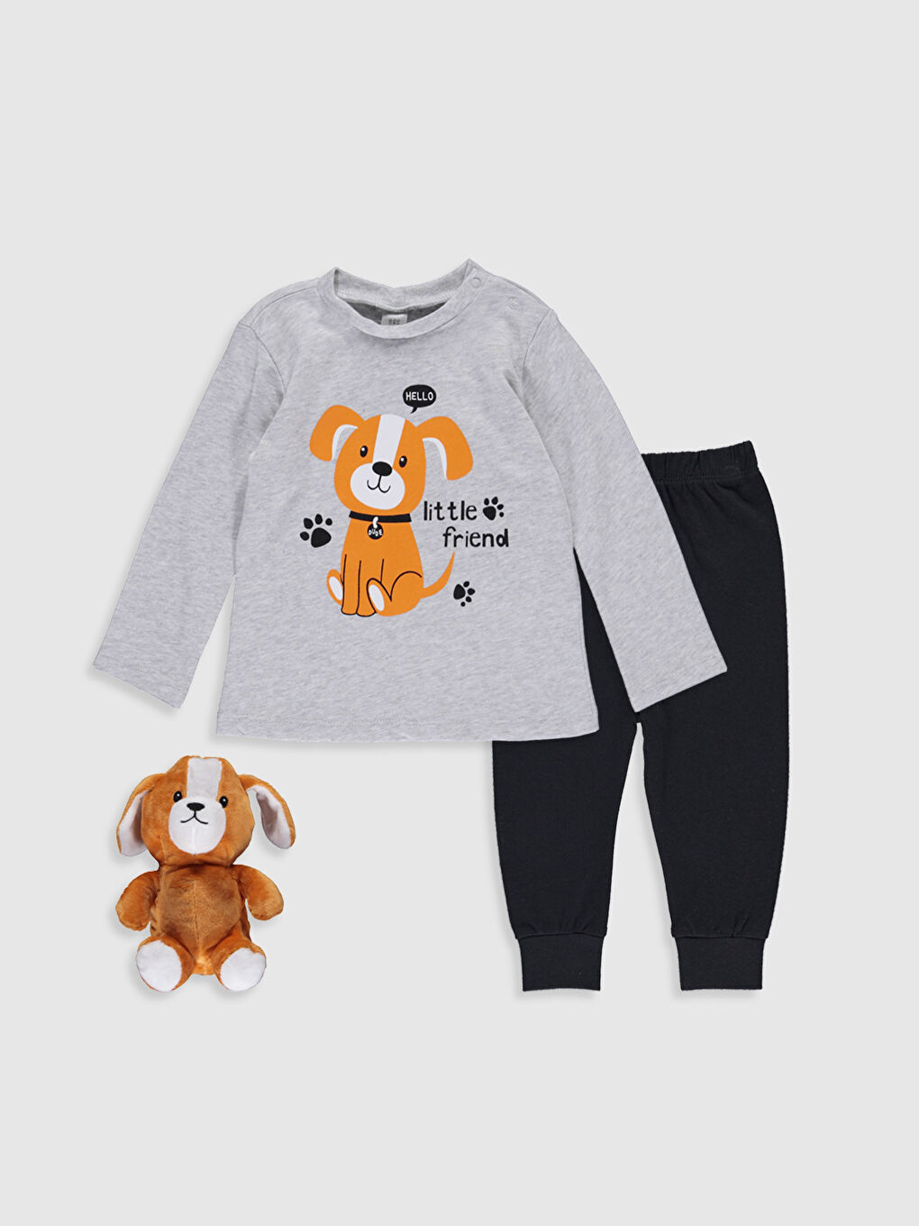 Beyaz Erkek Bebek Pijama Takımı