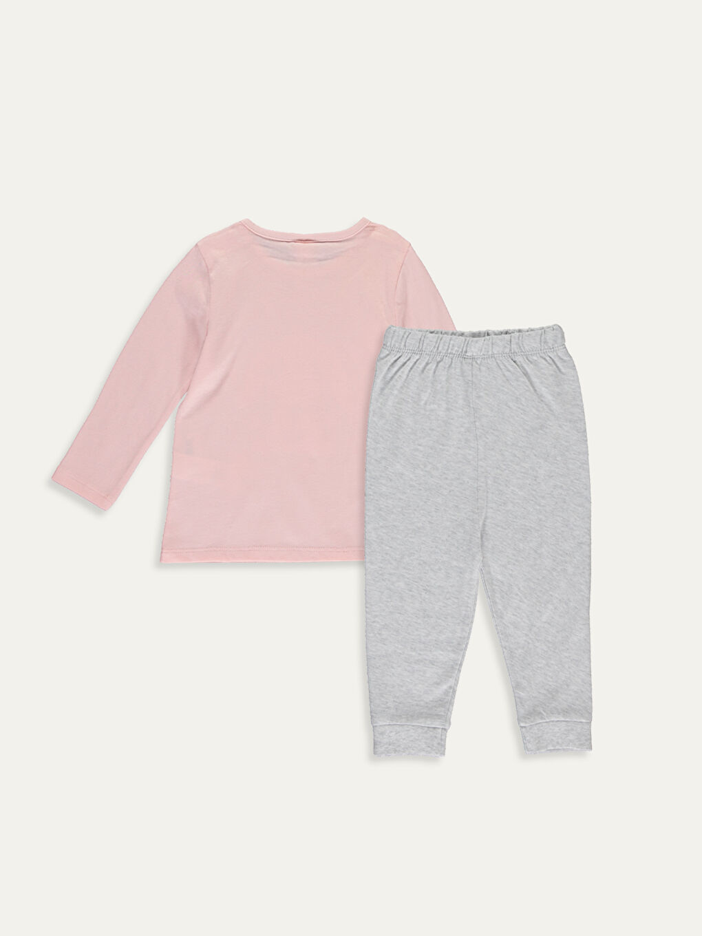 Pembe Bisiklet Yaka Uzun Kol Baskılı Kız Bebek Pijama Takımı-1