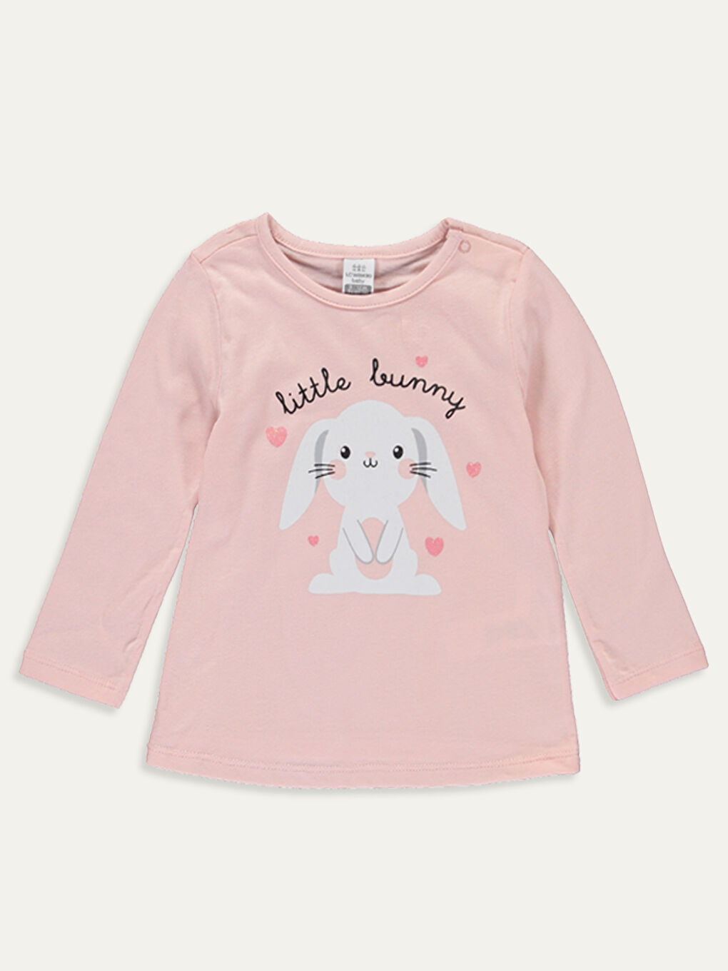 Pembe Bisiklet Yaka Uzun Kol Baskılı Kız Bebek Pijama Takımı-2