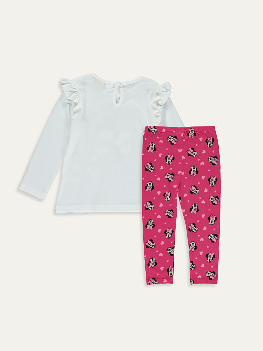 Ekru Kız Bebek Disney Baskılı Takım 2'li-2