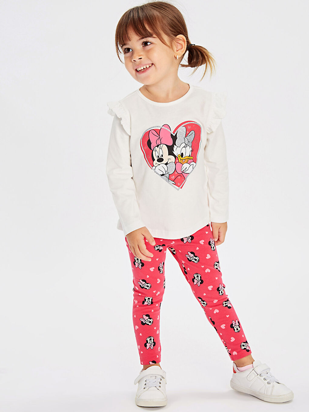 Ekru Kız Bebek Disney Baskılı Takım 2'li