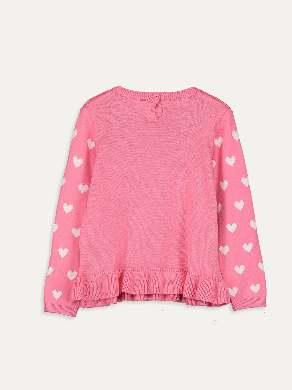 Pembe Bisiklet Yaka Kız Bebek Kazak-1