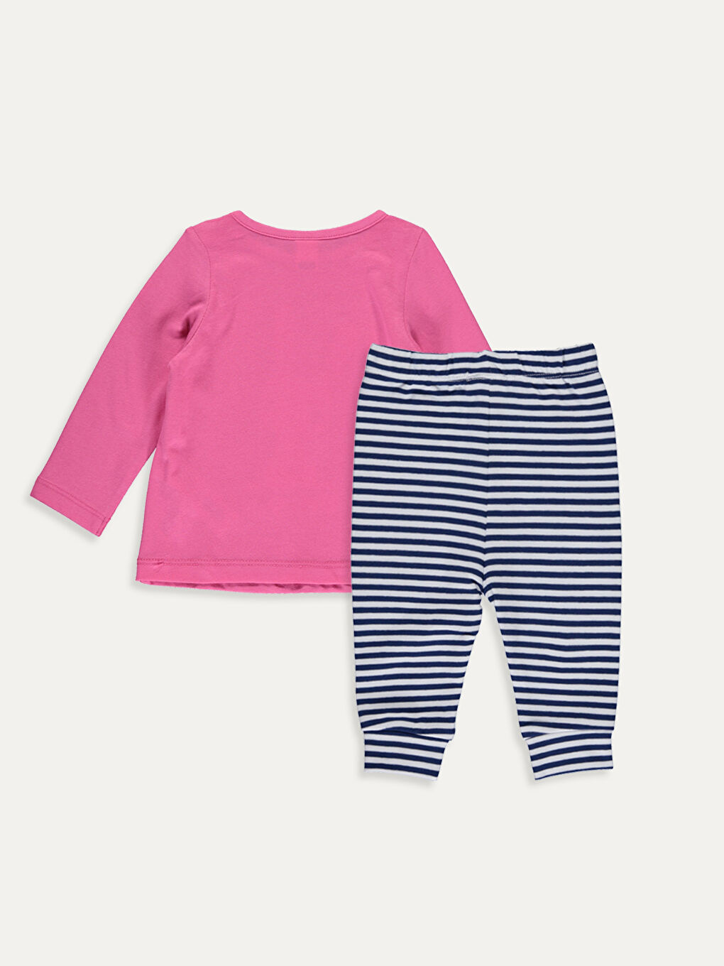 Pembe Kız Bebek Pamuklu Pijama Takımı-1