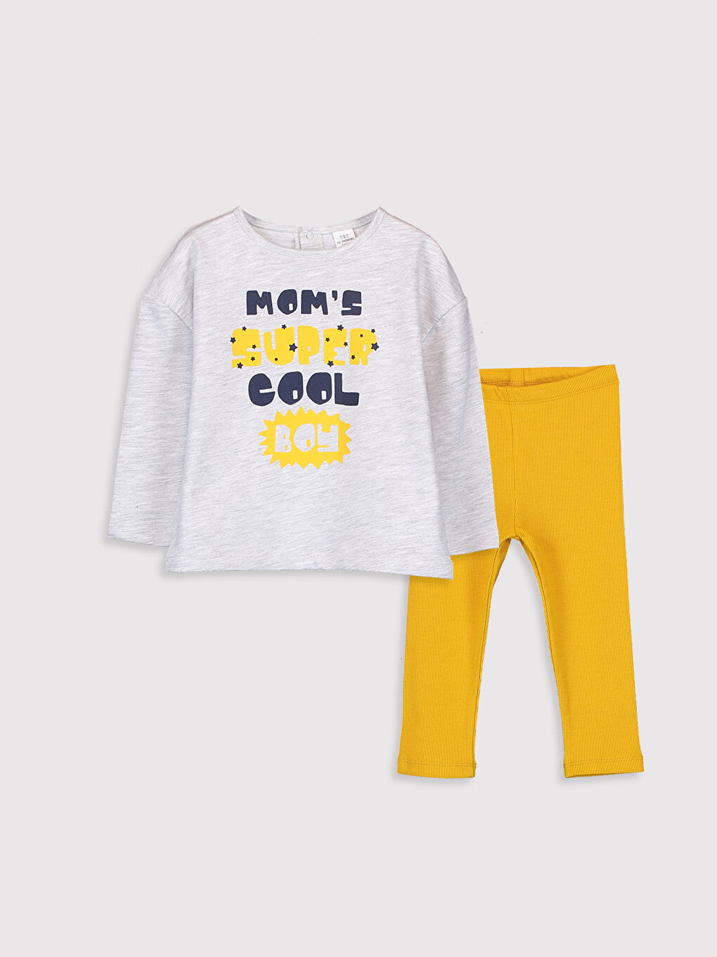 Beyaz Erkek Bebek Tişört ve Pantolon