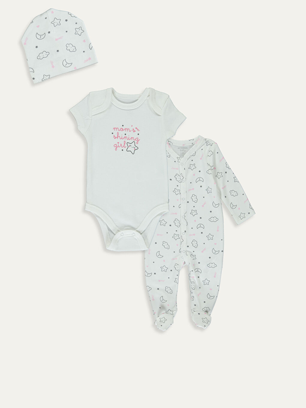 Beyaz Kız Bebek Hastane Çıkış Seti