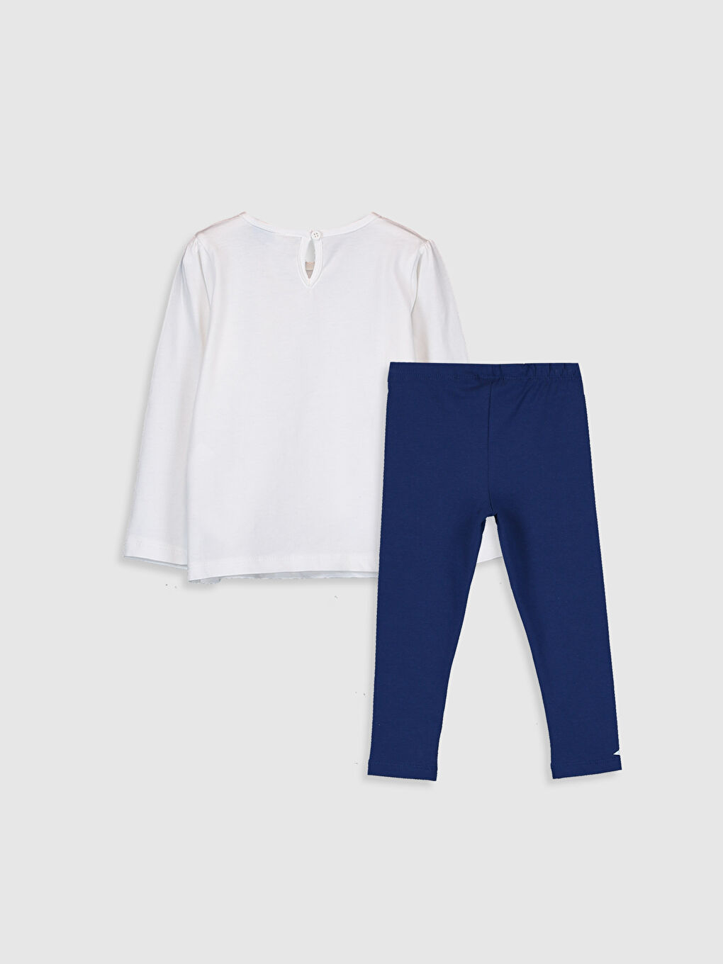 Ekru Kız Bebek Elsa Baskılı Tişört ve Tayt-1