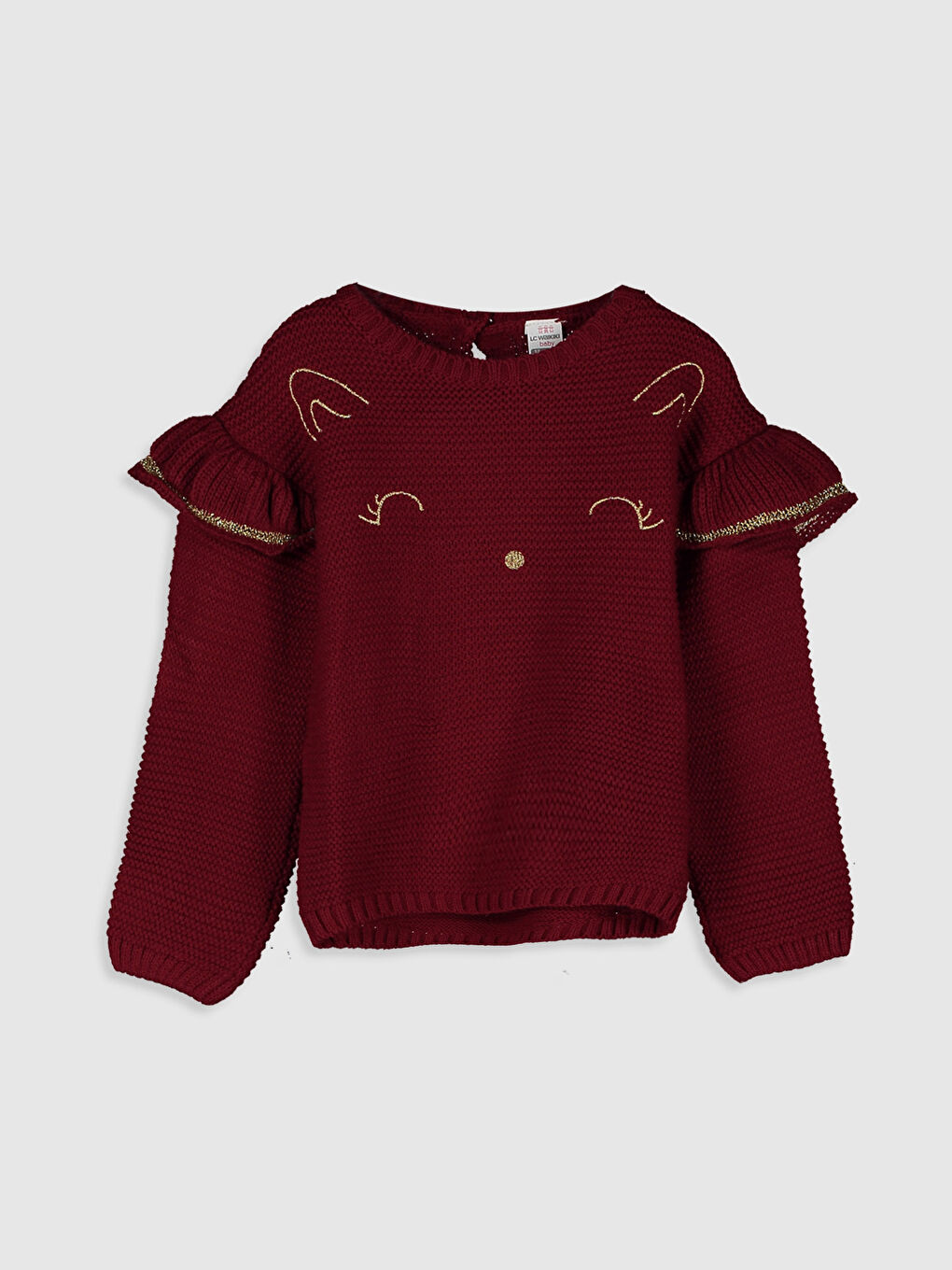 Pull-over en tricot imprimé à manches longues et col rond pour bébé fille